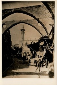 Palestine Israel Damascus Bazaar Vintage RPPC B.14