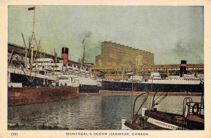 Steamers Ocean Harbour Montreal Canada 1958 postcard