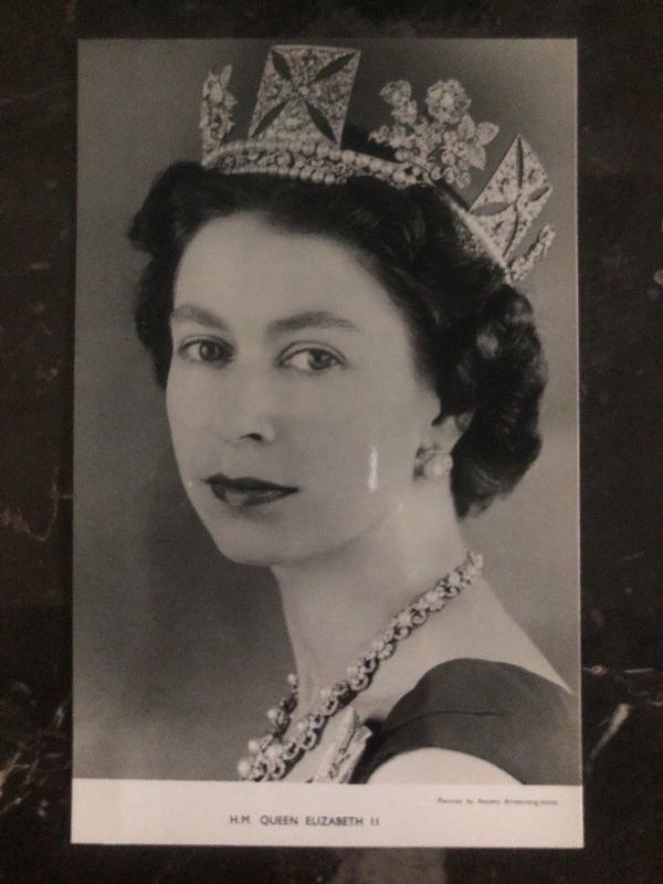 Mint England RPPC Postcard HM Queen Elizabeth II Crowned