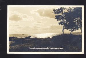 RPPC ROSCOMMON MICHIGAN HOUGHTON LAKE SUNSET OLD REAL PHOTO POSTCARD