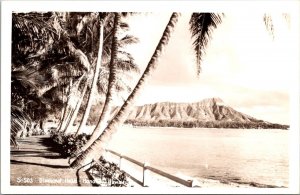 RPPC View of Diamond Head, Honolulu HI Vintage Postcard W58