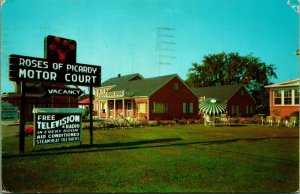 Roses of Picardy Motel Petersburg Virginia VA 1958 Chrome Postcard E3