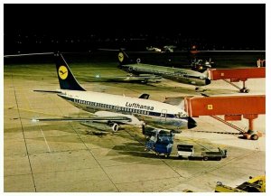 Lufthansa at Hannover Langenhagen Airplane Postcard