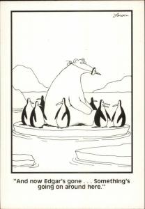 Vintage Gary Larson FAR SIDE 1980s Fantasy Postcard gfz POLAR BEAR in DISGUISE