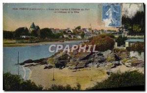 Old Postcard Pornic L & # 39Anse Rabbits In a L & # 39Entree port The castle ...