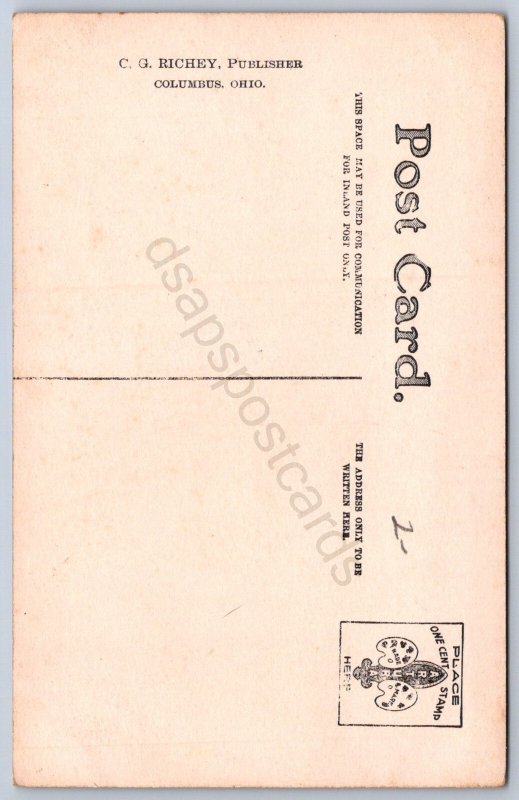 K24/ Columbus Ohio RPPC Postcard c1910 Colored Capitol Trust Building 141