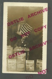 Cincinnati OHIO RPPC c1910 ADVERTISING Oleo Butterine CHURNGOLD Salesman FLAG