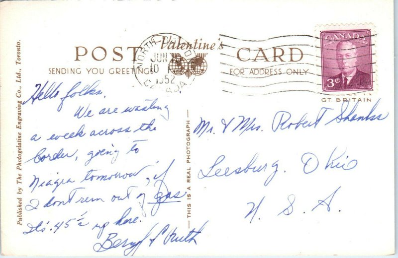 1950s Gateway of the North North Bay Ontario Canada Postcard