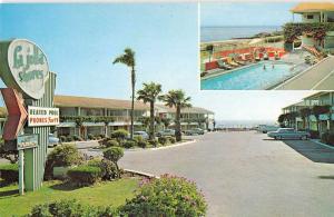 La Jolla California entrance and pool La Jolla Shores Hotel vintage pc Z25183