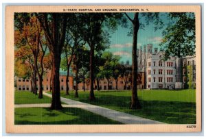 1949 State Hospital And Grounds Exterior Binghamton New York NY Posted Postcard