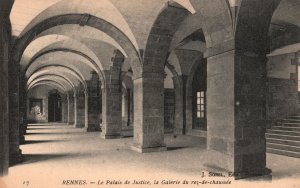 Vintage Postcard Les Palais De Justice Galerie Du Rez-De-Chaussee Rennes France