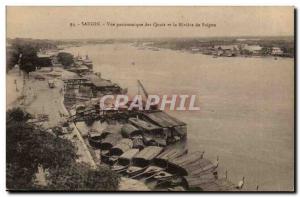 Vietnam - Saigon - Panoramic views of the Quays and Rivier Saigon - Old Postcard