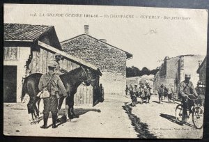 Mint France Real Picture Postcard WWI Champagne Cuperly Main Street