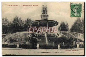 Old Postcard Aix en Provence Fountain Round