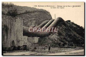 Old Postcard Electricity Around Montlucon Dam on the Cher Rochebut pipes falling