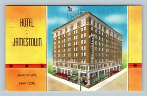 Jamestown Hotel Historic 1924 Building Shops Drugs Linen New York c1953 Postcard
