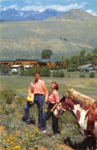 Union Pacific Railroad SUN VALLEY, IDAHO Cowboy 1956 Insurance Vintage Postcard