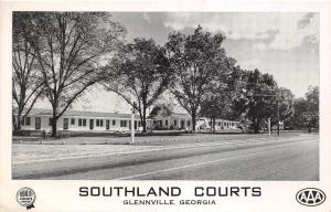 A73/ Glennville Georgia Ga Postcard c40s Roadside Southland Courts