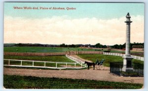 Where Wolfe died Plains of Abraham QUEBEC PQ CANADA Postcard