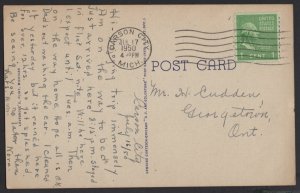 Michigan FLINT Post Office pm1950 ~ Linen