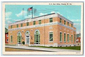 1948 U.S. Post Office Exterior Building Weston West Virginia WV Vintage Postcard