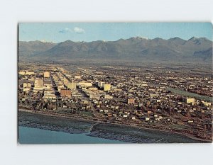 Postcard Aerial View Anchorage Alaska USA North America