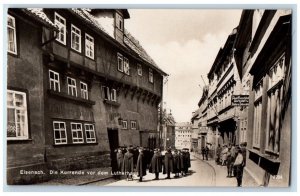 c1930's Boy Carolers Wartburg Luther's House View Eisenach Germany RPPC Postcard 