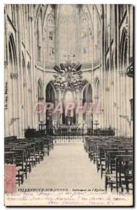 Old Postcard Villeneuve Sur Yonne Interior L & # 39Eglise