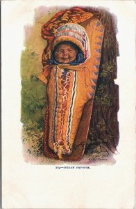 USA Indian Papoose Colorado Native American Kids Embossed Vintage Postcard 09.53