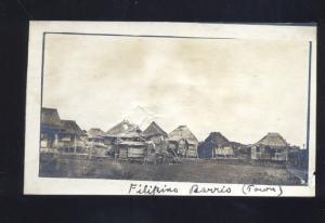 REAL PHOTO PHOTOGRAPH RILIPINO BARRIO RESIDENCE PHILIPPINES P.I. VINTAGE