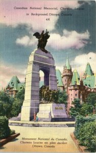 M-38942 Canadian National Memorial Chateau Laurier in Background Ottawa Canada