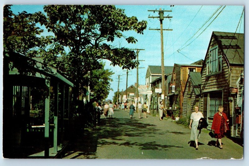 Rockport Massachusetts Postcard Bearskin Neck Street Scene Buildings 1960 Posted