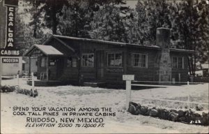 Ruidoso New Mexico NM Casa Loma Cabins Real Photo Postcard