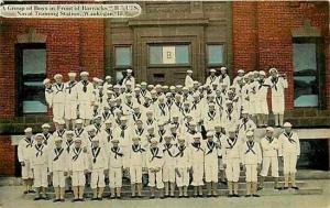 IL, Waukegan, Illinois, U.S. Naval Station, Boys in front of Barracks, Acmegraph