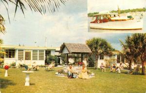 CASEY KEY, Nokomis Florida WISHING WELL MOTEL Boat~Garden ROADSIDE 1955 Postcard