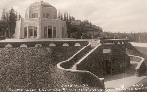 Vista House Crown Point Columbia River Highway Oregon RPPC Real Photo Postcard