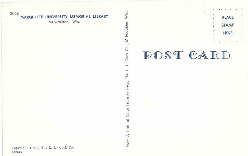 Marquette University Memorial Library Milwaukee Wisconsin