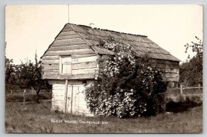 RPPC Coupeville WA Old Block House On Whidbey Island Real Photo Postcard C43