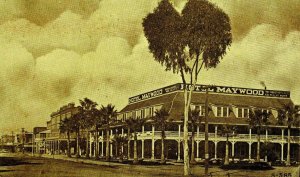 Hotel Maywood Corning, CA Sepiatone Streetview Vintage Postcard P95