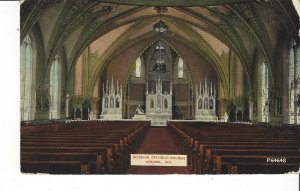 POSTCARD INTERIOR CATHOLIC CHURCH KOKOMO INDIANA