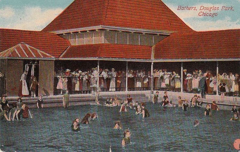 Postcard Bathers Douglas Park Chicago IL