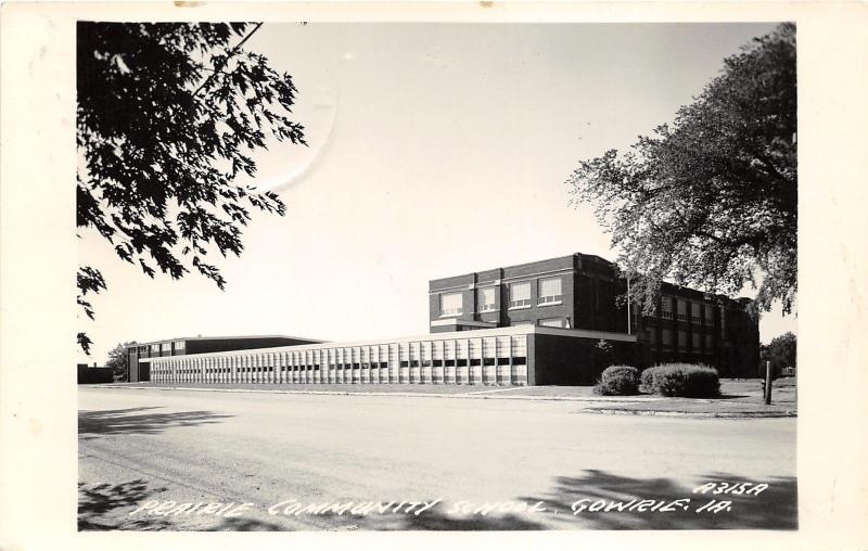 Gowrie Iowa~Prairie Community School Building~RPPC-Postcard Mailed 1964