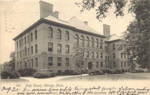 c1905 Lithograph Postcard High School, Melrose MA Middlesex County Posted