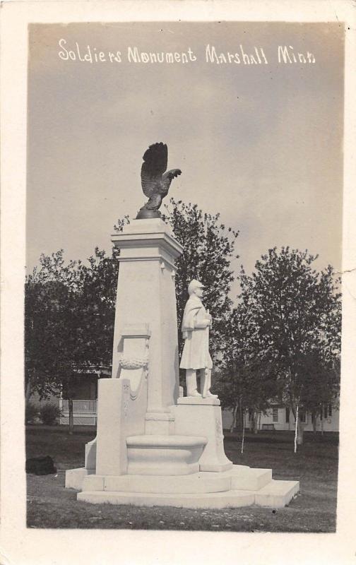 D99/ Marshall Minnesota Mn Real Photo RPPC Postcard 1911 Soldiers Monument