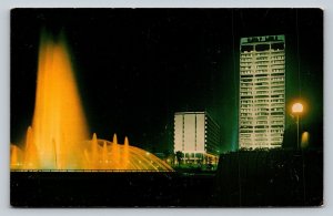 Night View Of Gulf Life Building JACKSONVILLE Florida Vintage Postcard 0842