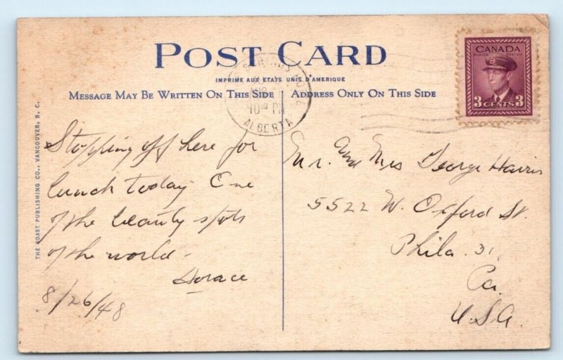 Cascade Mountain & Bow River - Banff CANADA Postcard