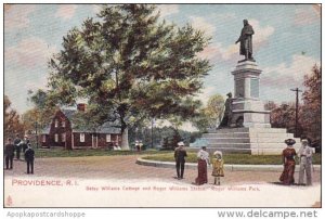 Rhode Island Providence Betsy Williams Cottage And Roger Williams Statue Roge...