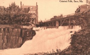 Vintage Postcard 1911 View of Cataract Water Falls Saco Maine ME