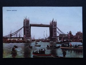 London TOWER BRIDGE Opening Ceremony c1905 Postcard by Hildesheimer & Co.