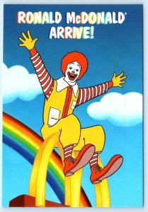 RONALD McDONALD ARRIVE! French Advertising RAINBOW McDonald's  4x6 Postcard